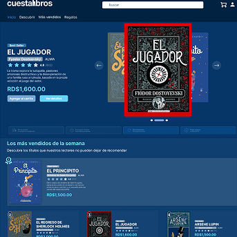 Screenshot del proyecto Cuesta Libros